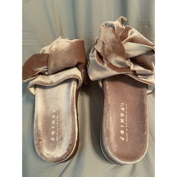 Joshua Sanders Pink Velvet With Bow Platform Flat Sandals IT41  US11 - Picture 1 of 9